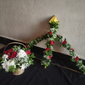 Customisaed Dhanush And Flower Bucket