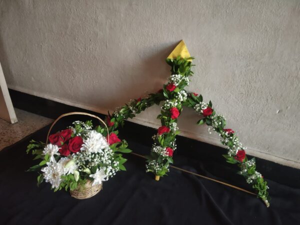 Customisaed Dhanush And Flower Bucket