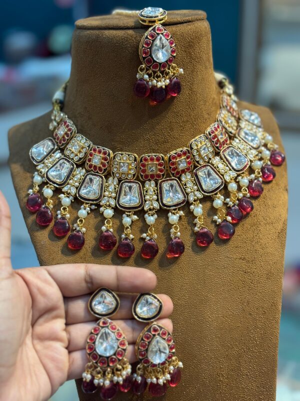 Ruby Kundan Set - Combo