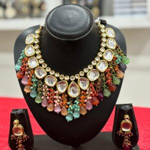 Multi-color Stones Necklace Set