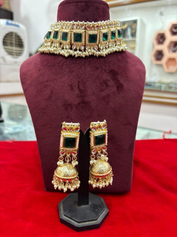 Choker Necklace with Jhumka