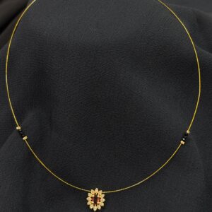 Invisible minimal mangalsutra red stone