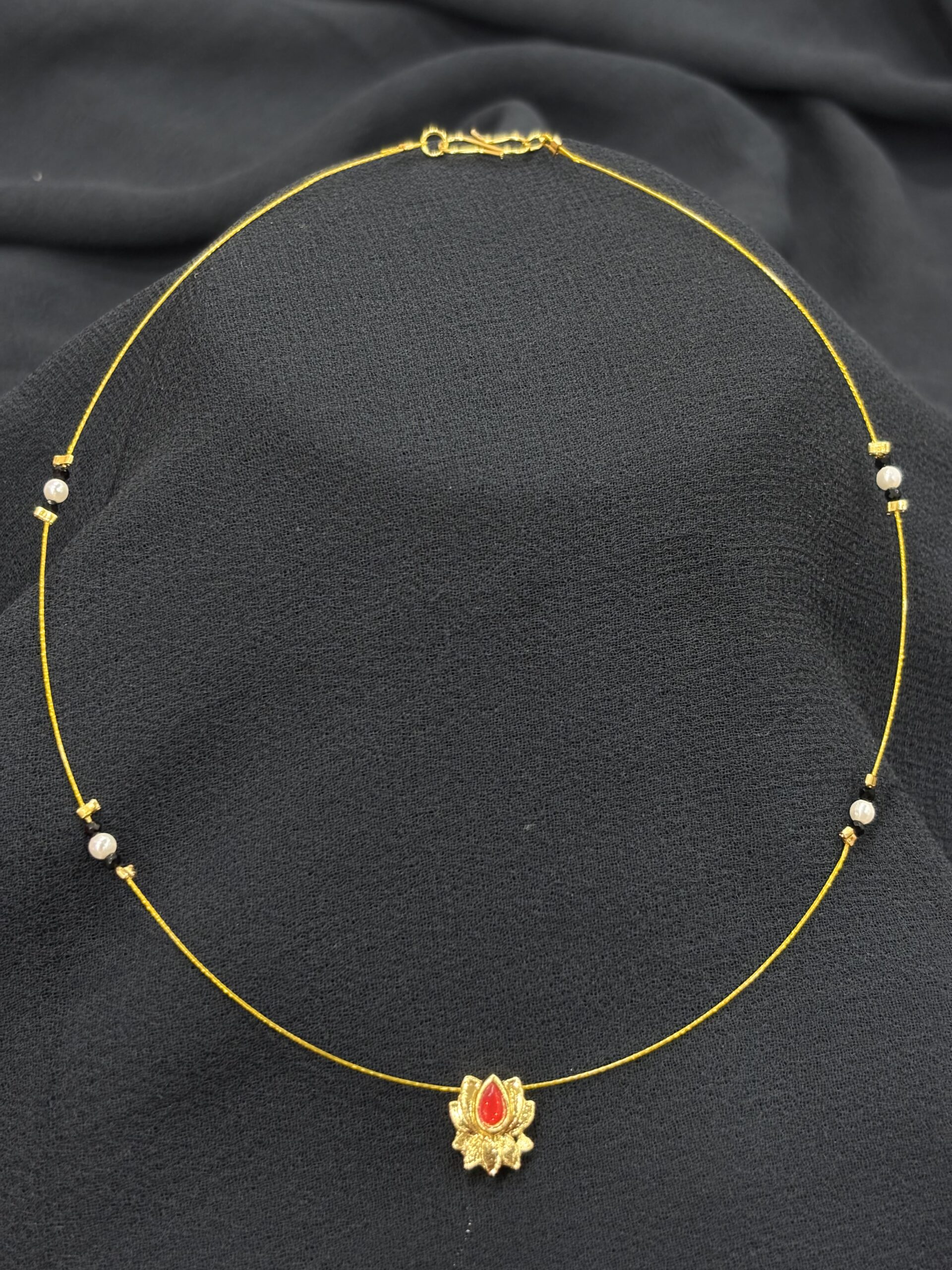 Invisible Minimal lotus mangalsutra